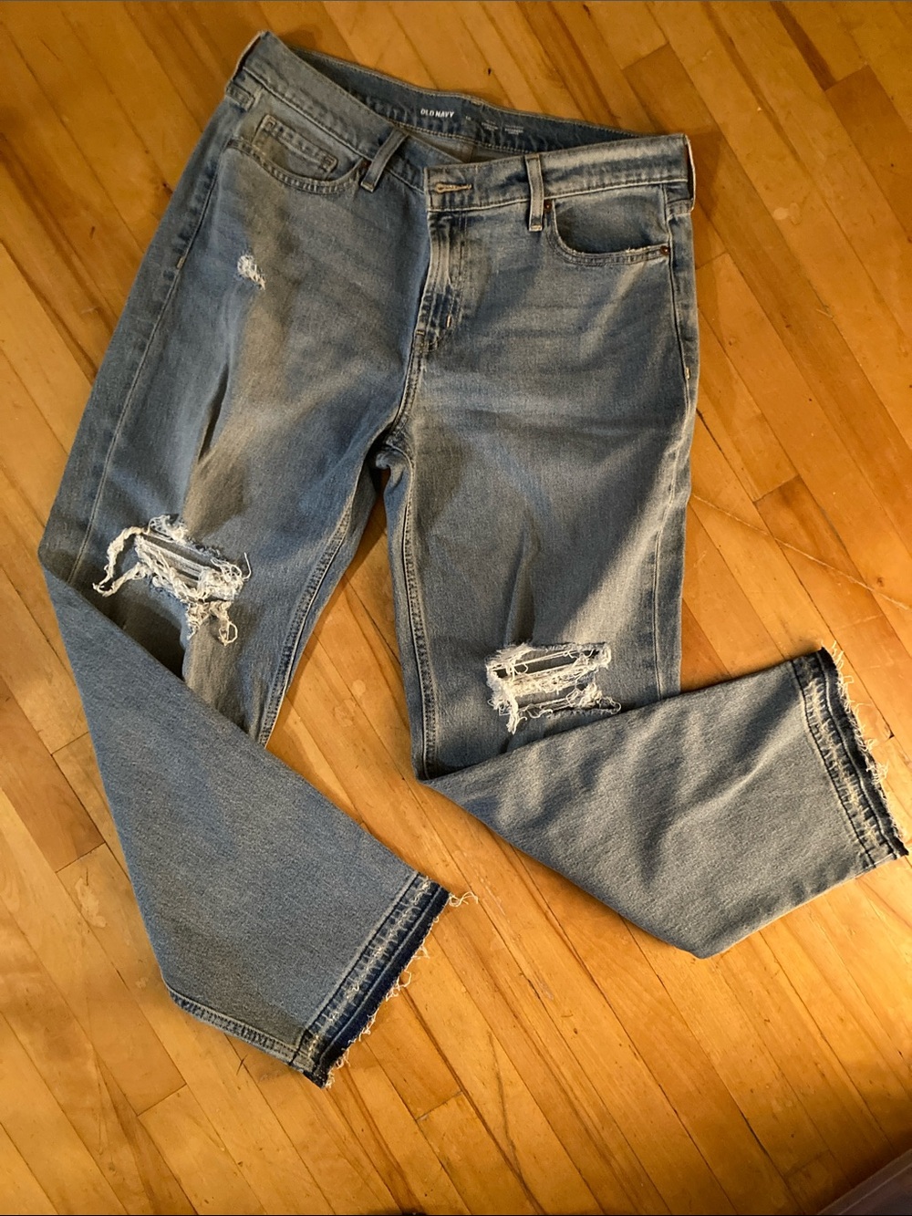 Old Navy Petite Boyfriend Jeans - Distressed Jeans